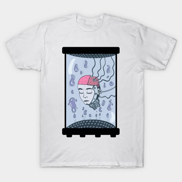 Cyborg Head T-Shirt by Thrylos Store